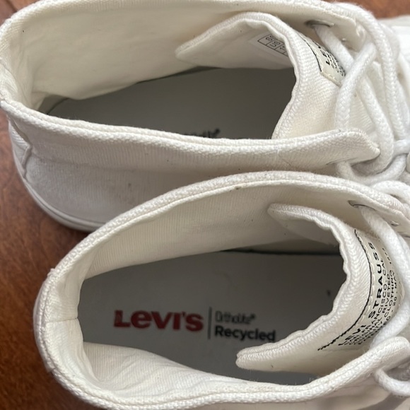 Levi's hi top canvas tab logo shoe in white Size 11 - Picture 8 of 10